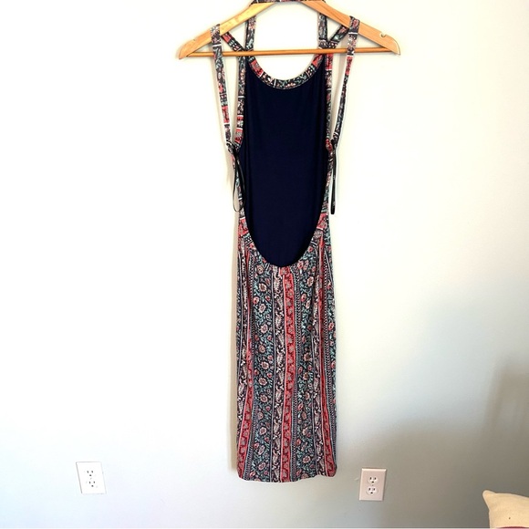 Lulus Kiss the Sky Navy Blue Print Midi Dress. Size XS. - Picture 5 of 12